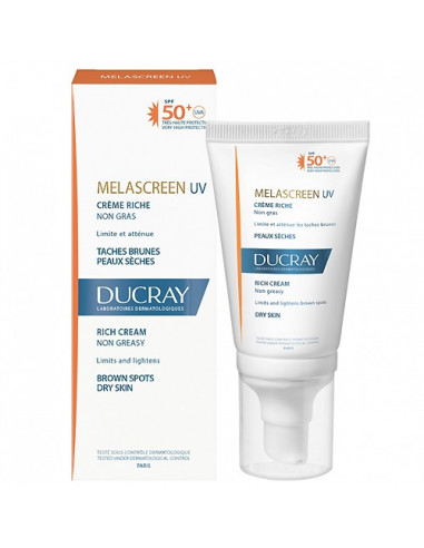DUCRAY MELASCREEN UV CREME RICHE NON GRAS TACHES BRUNES PEAUX SECHES 40ML